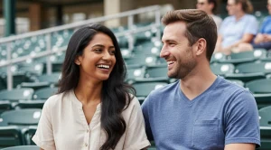 A couple visiting a match in Clovers Park, Port St. Lucie.