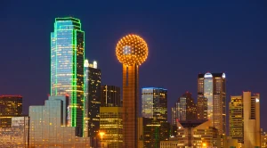 Skyline views at the reunion tower.